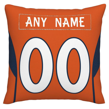 Custom Denver Broncos Pillow Decorative Throw Pillow Case - Print Personalized Football Team Fans Name & Number Birthday Gift Football Pillows