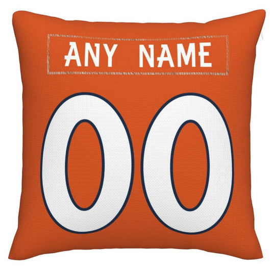 Custom Denver Broncos Pillow Decorative Throw Pillow Case - Print Personalized Football Team Fans Name & Number Birthday Gift Football Pillows