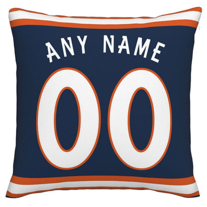 Custom Denver Broncos Pillow Decorative Throw Pillow Case - Print Personalized Football Team Fans Name & Number Birthday Gift Football Pillows