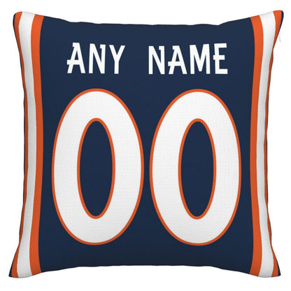 Custom Denver Broncos Pillow Decorative Throw Pillow Case - Print Personalized Football Team Fans Name & Number Birthday Gift Football Pillows