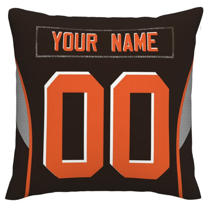 Custom C.Browns Pillow Decorative Throw Pillow Case - Print Personalized Football Team Fans Name & Number Birthday Gift Football Pillows