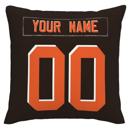 Custom C.Browns Pillow Decorative Throw Pillow Case - Print Personalized Football Team Fans Name & Number Birthday Gift Football Pillows