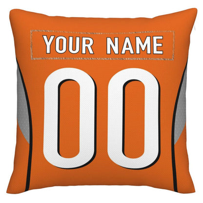 Custom Cincinnati Bengals Pillow Decorative Throw Pillow Case - Print Personalized Football Team Fans Name & Number Birthday Gift Football Pillows