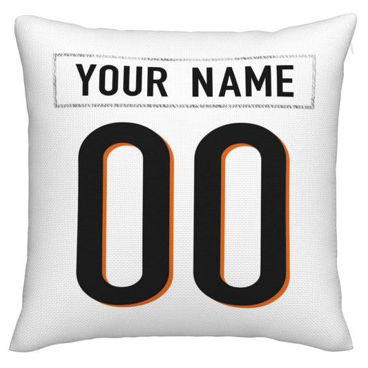 Custom Cincinnati Bengals Pillow Decorative Throw Pillow Case - Print Personalized Football Team Fans Name & Number Birthday Gift Football Pillows