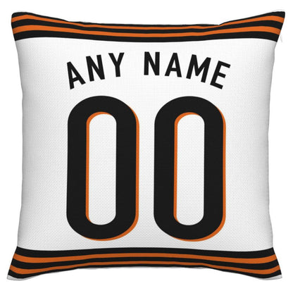 Custom Cincinnati Bengals Pillow Decorative Throw Pillow Case - Print Personalized Football Team Fans Name & Number Birthday Gift Football Pillows