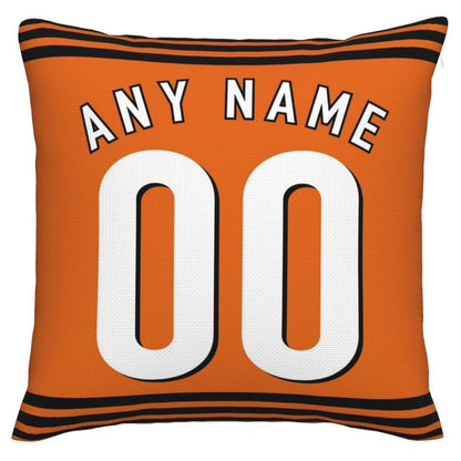 Custom Cincinnati Bengals Pillow Decorative Throw Pillow Case - Print Personalized Football Team Fans Name & Number Birthday Gift Football Pillows