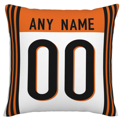 Custom Cincinnati Bengals Pillow Decorative Throw Pillow Case - Print Personalized Football Team Fans Name & Number Birthday Gift Football Pillows