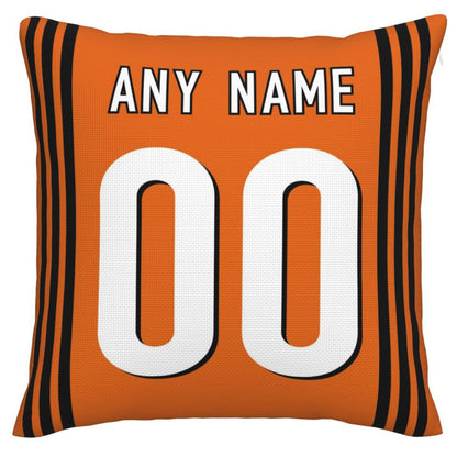 Custom Cincinnati Bengals Pillow Decorative Throw Pillow Case - Print Personalized Football Team Fans Name & Number Birthday Gift Football Pillows