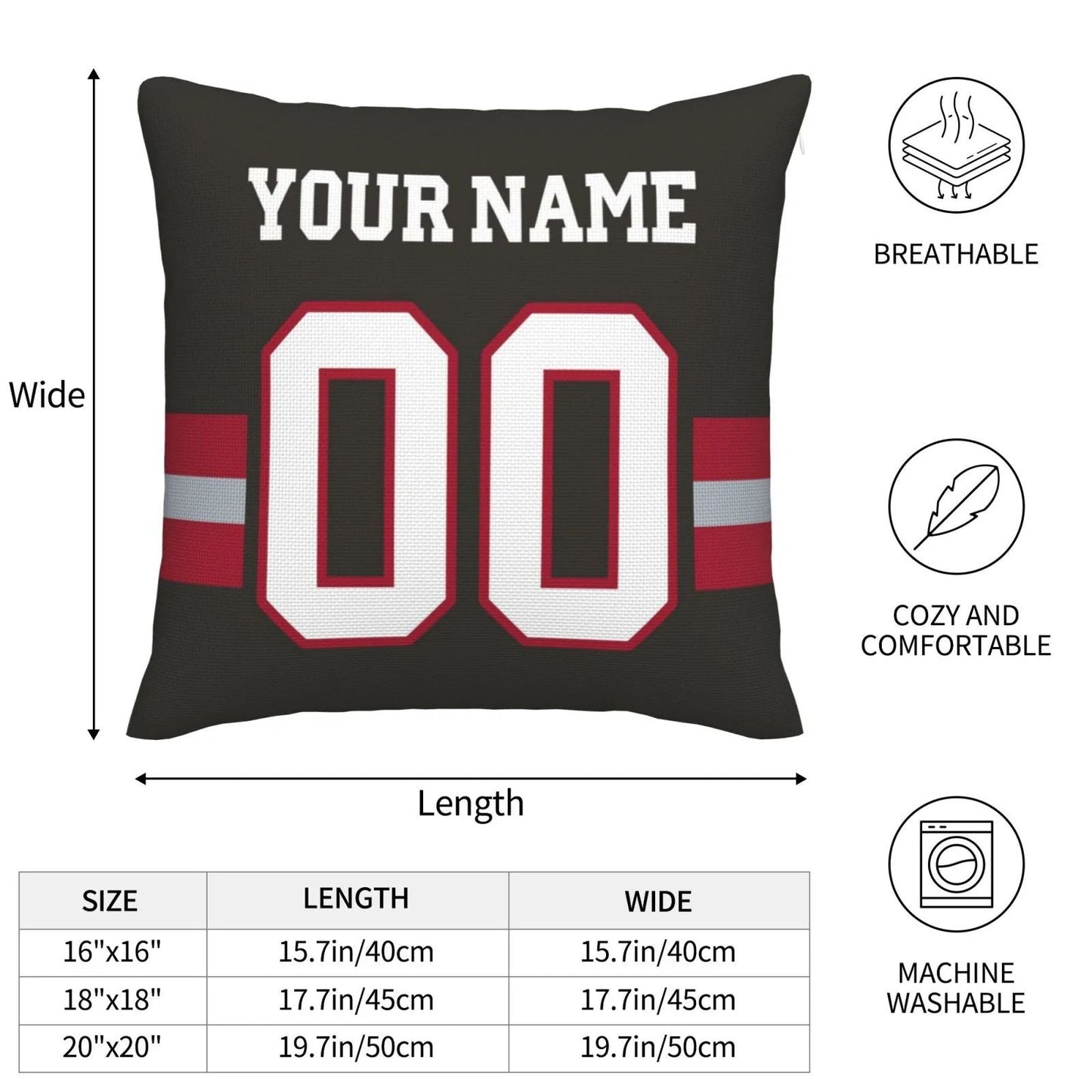 Custom TB.Buccaneers Pillow Decorative Throw Pillow Case - Print Personalized Football Team Fans Name & Number Birthday Gift Football Pillows