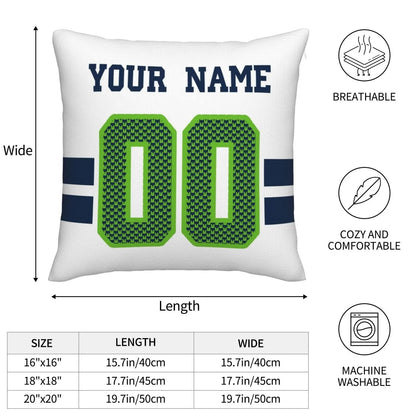 Custom S.Seahawks Pillow Decorative Throw Pillow Case - Print Personalized Football Team Fans Name & Number Birthday Gift Football Pillows