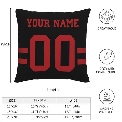 Custom San Francisco 49ers Pillow Decorative Throw Pillow Case - Print Personalized Football Team Fans Name & Number Birthday Gift Football Pillows