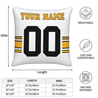 Custom Pittsburgh Steelers Pillow Decorative Throw Pillow Case - Print Personalized Football Team Fans Name & Number Birthday Gift Football Pillows