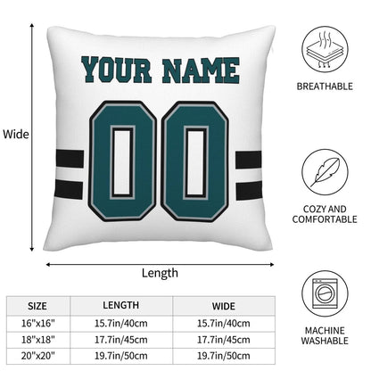 Custom Philadelphia Eagles Pillow Decorative Throw Pillow Case - Print Personalized Football Team Fans Name & Number Birthday Gift Football Pillows