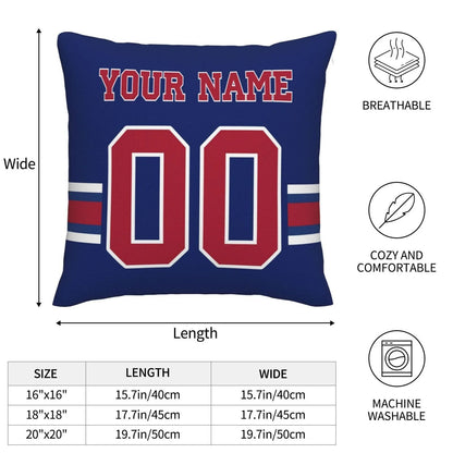 Custom NY.Giants Pillow Decorative Throw Pillow Case - Print Personalized Football Team Fans Name & Number Birthday Gift Football Pillows