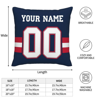 Custom New England Patriots Pillow Decorative Throw Pillow Case - Print Personalized Football Team Fans Name & Number Birthday Gift Football Pillows