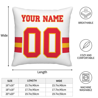 Custom  Kansas CityChiefs Pillow Decorative Throw Pillow Case - Print Personalized Football Team Fans Name & Number Birthday Gift Football Pillows