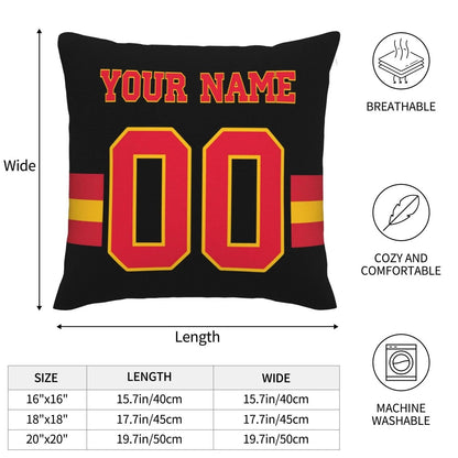 Custom  Kansas CityChiefs Pillow Decorative Throw Pillow Case - Print Personalized Football Team Fans Name & Number Birthday Gift Football Pillows