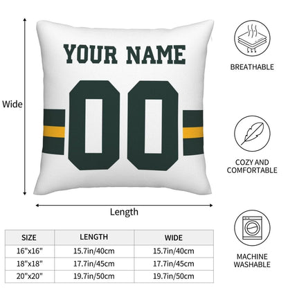 Custom Green Bay PackersPackers Pillow Decorative Throw Pillow Case - Print Personalized Football Team Fans Name & Number Birthday Gift Football Pillows