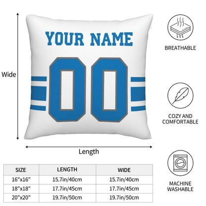 Custom Detroit Lions Pillow Decorative Throw Pillow Case - Print Personalized Football Team Fans Name & Number Birthday Gift Football Pillows