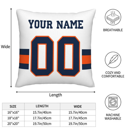 Custom Denver Broncos Pillow Decorative Throw Pillow Case - Print Personalized Football Team Fans Name & Number Birthday Gift Football Pillows