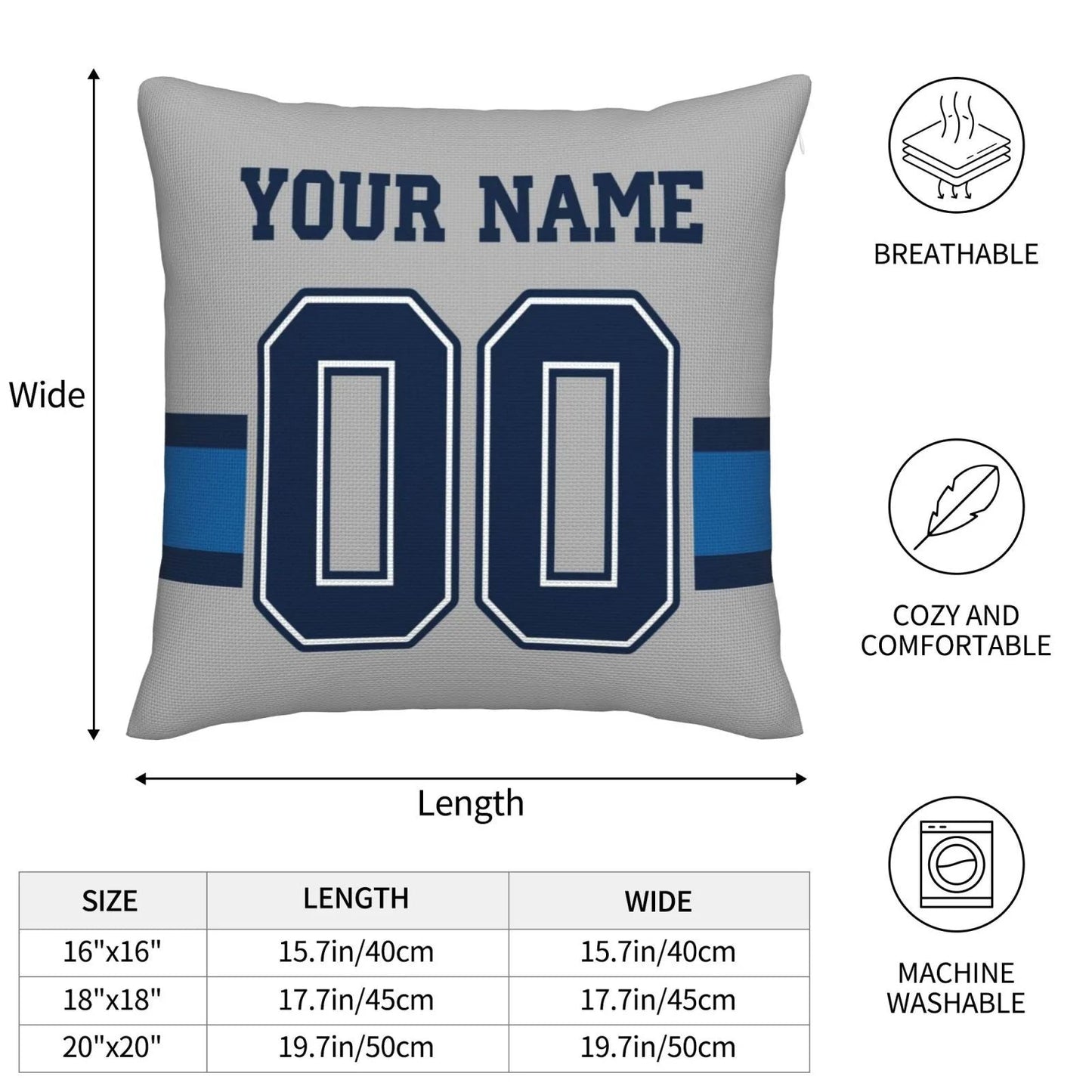 Custom Dallas Cowboys Pillow Decorative Throw Pillow Case - Print Personalized Football Team Fans Name & Number Birthday Gift Football Pillows