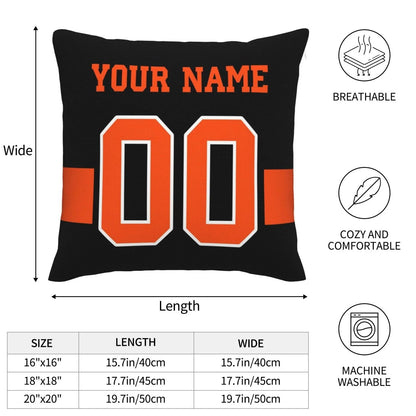 Custom Cincinnati Bengals Pillow Decorative Throw Pillow Case - Print Personalized Football Team Fans Name & Number Birthday Gift Football Pillows