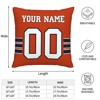 Custom C.Bears Pillow Decorative Throw Pillow Case - Print Personalized Football Team Fans Name & Number Birthday Gift Football Pillows