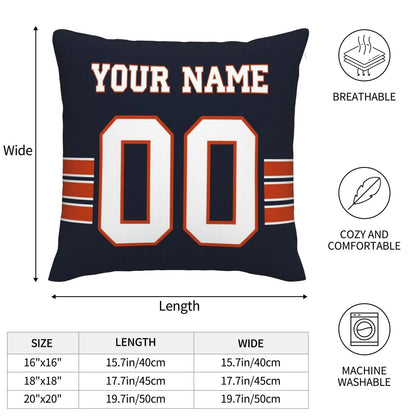 Custom C.Bears Pillow Decorative Throw Pillow Case - Print Personalized Football Team Fans Name & Number Birthday Gift Football Pillows