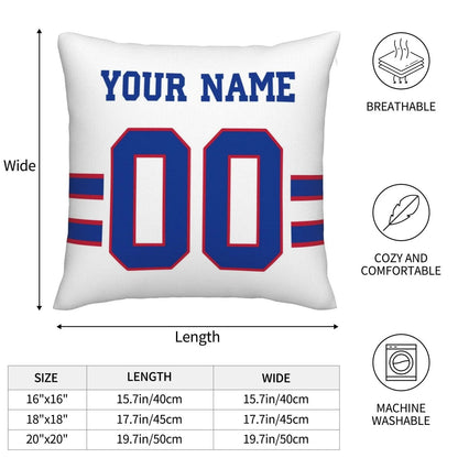 Custom Buffalo  Bills Pillow Royal Football Team Decorative Throw Pillow Case Print Personalized Football Style Fans Letters & Number Birthday Gift Football Pillows