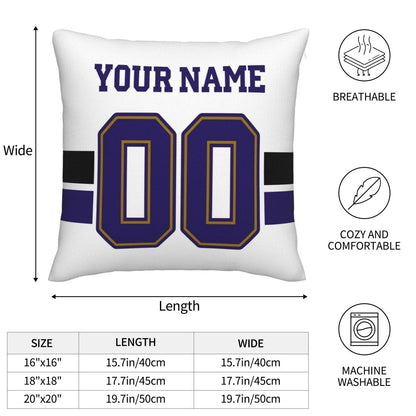 Custom Baltimore Ravens Pillow Purple Football Team Decorative Throw Pillow Case Print Personalized Football Style Fans Letters & Number Birthday Gift Football Pillows