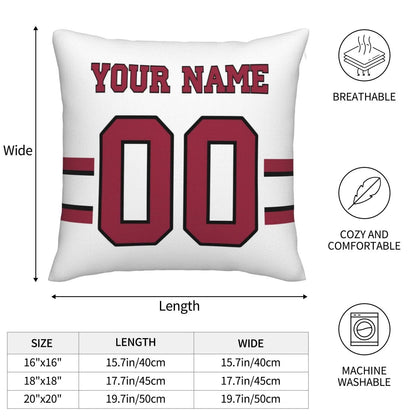 Custom Arizona Cardinals Pillow Decorative Throw Pillow Case - Print Personalized Football Team Fans Name & Number Birthday Gift Football Pillows