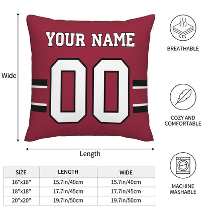 Custom Arizona Cardinals Pillow Decorative Throw Pillow Case - Print Personalized Football Team Fans Name & Number Birthday Gift Football Pillows