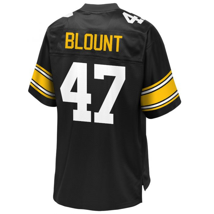 Pittsburgh Steelers #47 Mel Blount Pro Line Replica Home Black Stitched American Football Jerseys