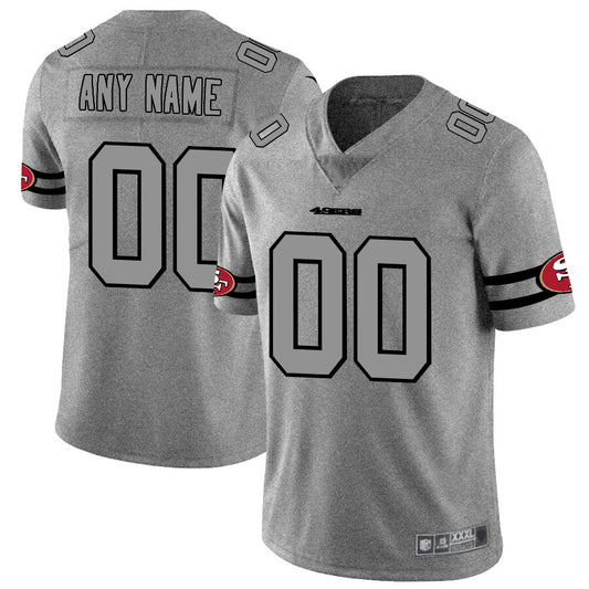 Custom San Francisco 49ers 2019 Gray Gridiron Gray Vapor Untouchable Limited Jersey  Stitched American Football Jerseys