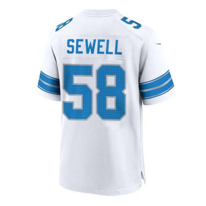 Detroit Lions #58 Penei Sewell White 2nd Alternate Game Jersey American Football Jerseys