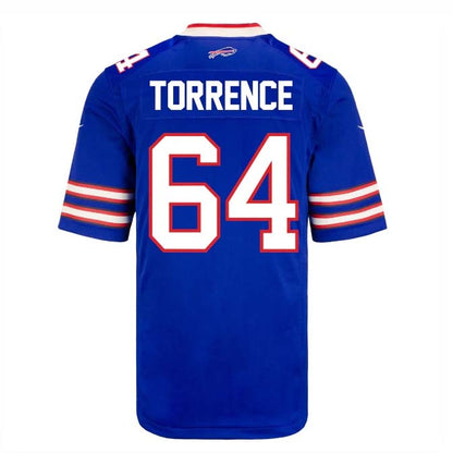 Buffalo  Bills #64 O'Cyrus Torrence Game Jersey - Royal Stitched American Football Jerseys