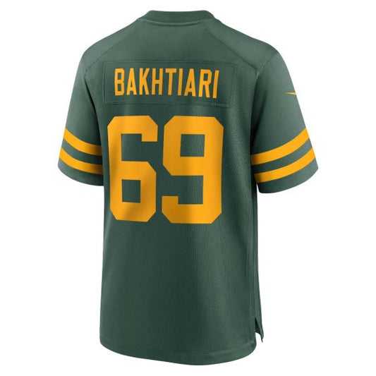 Green Bay PackersPackers #69 David Bakhtiari 50s Green Classic Game Stitched American Football Jerseys