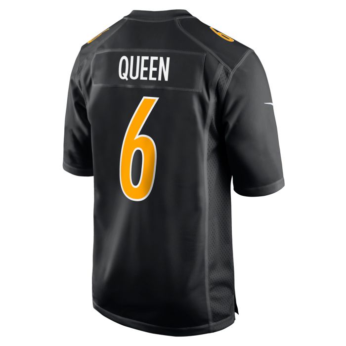 Pittsburgh Steelers #6 Patrick Queen Replica Carbon Black Stitched American Football Jerseys