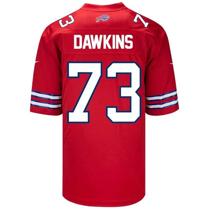 Buffalo  Bills #73 Dion Dawkins Game Jersey - Red Stitched American Football Jerseys