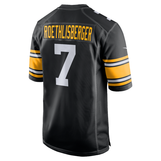 Pittsburgh Steelers #7 Ben Roethlisberger Replica Throwback Black Stitched American Football Jerseys