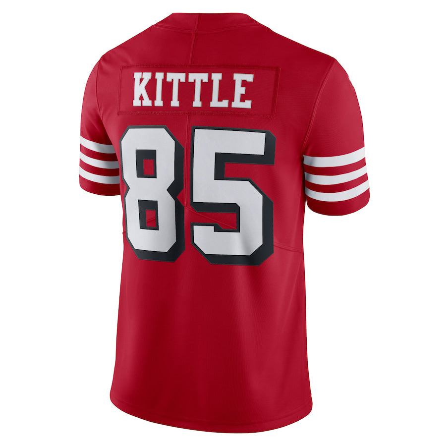 San Francisco 49ers #85 George Kittle New Red Black Stitched American Football Jerseys 2022