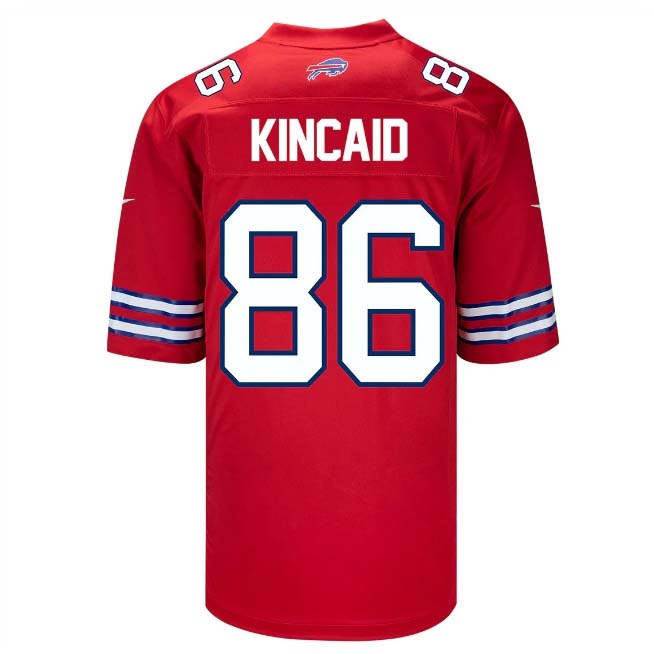 Buffalo  Bills #86 Dalton Kincaid Game Jersey - Red Stitched American Football Jerseys