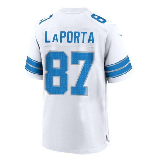 Detroit Lions #87 Sam LaPorta White 2nd Alternate Game Jersey American Football Jerseys