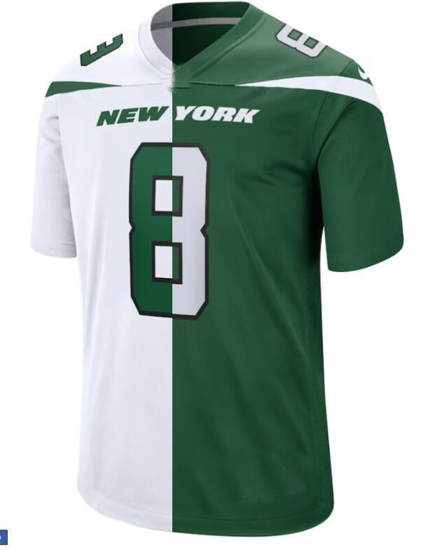 New York Jets #8 Aaron Rodgers Game Jersey - white and green Stitched American Football Jerseys