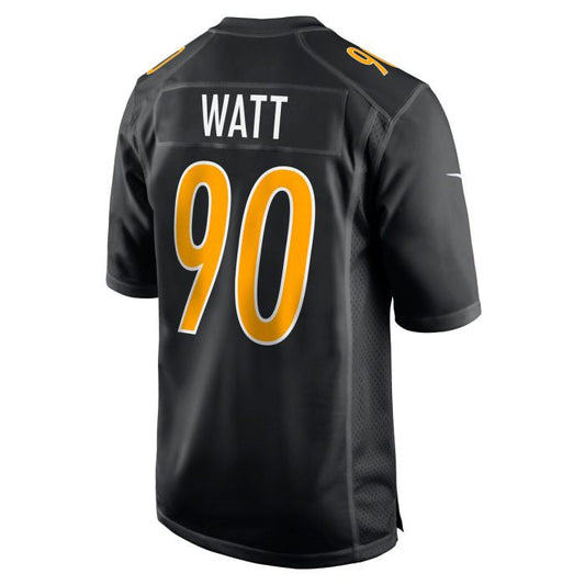 Pittsburgh Steelers #90 T.J. Watt Replica Carbon Black Stitched American Football Jerseys