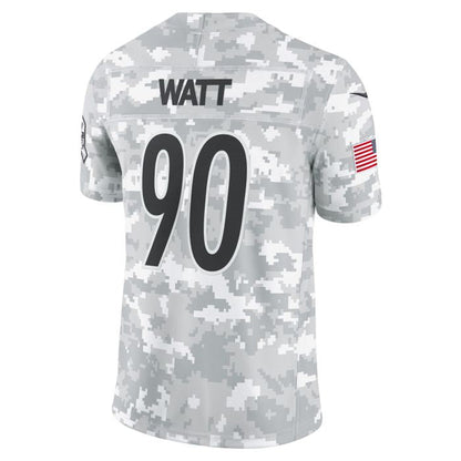 Pittsburgh Steelers #90 T.J. Watt Vapor F.U.S.E. Limited Arctic Camo Salute to Service Stitched American Football Jerseys