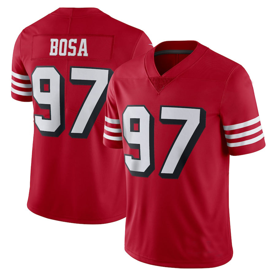 San Francisco 49ers  #97 Nick Bosa New Red Black Stitched American Football Jerseys 2022