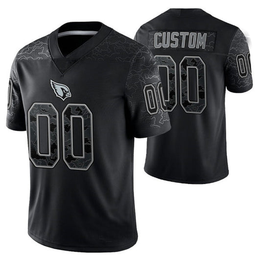 Custom Arizona Cardinals ACTIVE PLAYER Black Reflective Limited Stitched Football Jersey