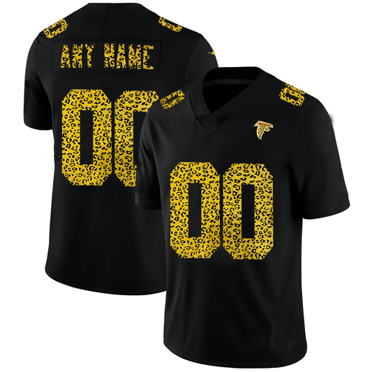 Custom A.Falcons Leopard Print Fashion Vapor Limited Jersey Black Stitched American Football Jerseys