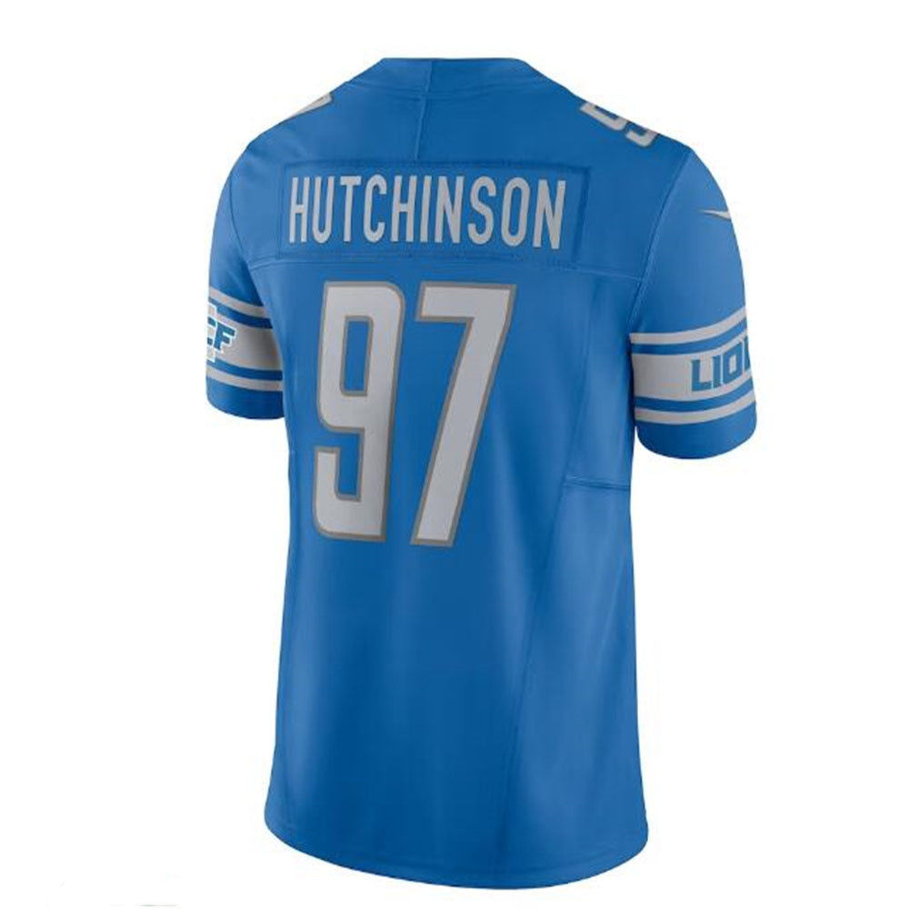 Detroit Lions #97 Aidan Hutchinson Vapor F.U.S.E. Limited Jersey - Blue Stitched American Football Jerseys